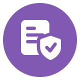 Document security icon with checkmark shield.
